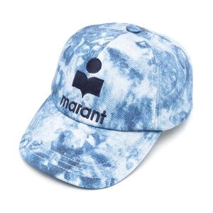 Isabel Marant Tyron Cap Denim Blue Marbled Baseball Hat Adjustable NWT